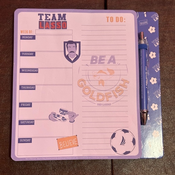 Warner Bros. Ted Lasso Paper List Pad and Pen Set - Picture 2 of 4